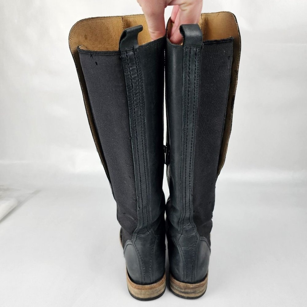 Lucchese Spirit Size 7 Women Annie Smokey Charcoal Leather Riding Tall Boot READ - Picture 13 of 16